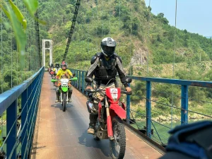 Da Lat off-road motorbike tour on a highland dirt trail